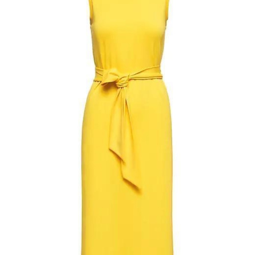 Banana Republic Soft Ponte Midi Tank Dress with side slits